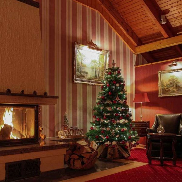 Weihnachtsbaum am Kamin