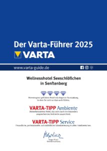 Varta-Urkunde 2025 für das Wellnesshotel Seeschlößchen